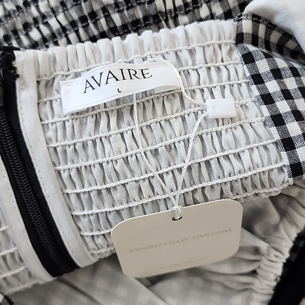 NWT Avaire Collective Black And White Gingham Summer Maxi Dress L - Picture 4 of 7